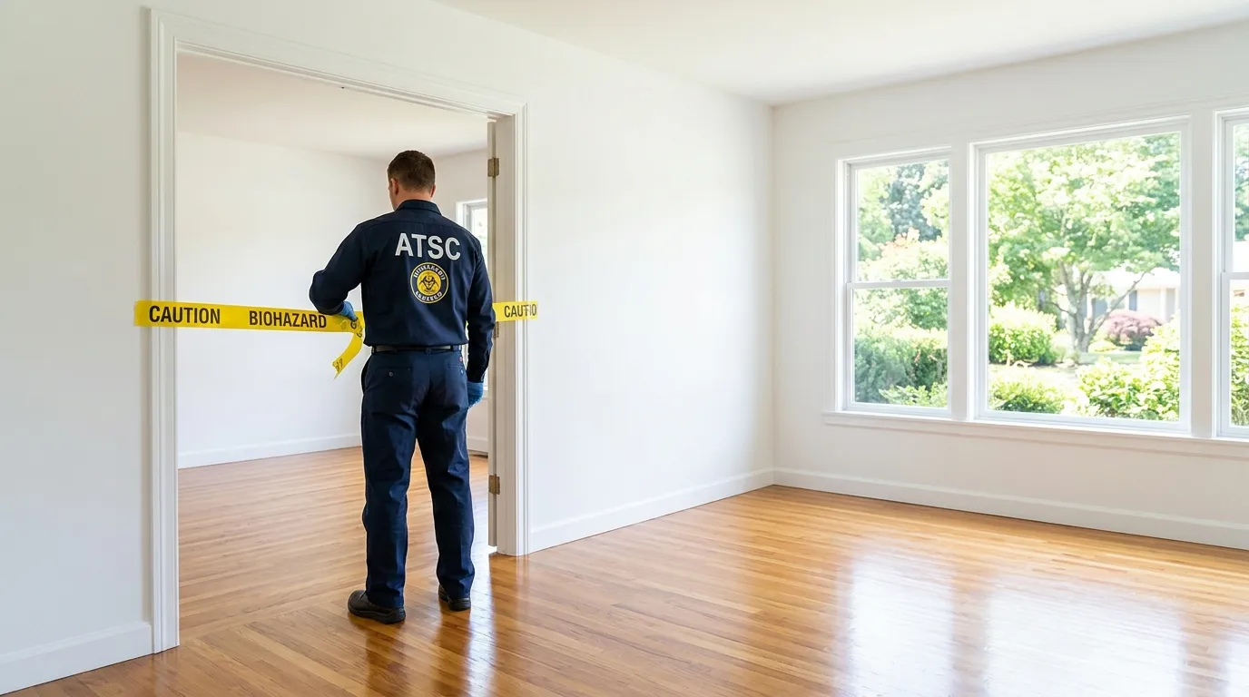 Certified biohazard cleanup crew performing Decomposition Cleanup in Drexel Hill